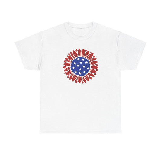 Sunflower T-Shirt American Flag 4th of July Independence Day Patriotic Memorial Day Summer Women Men Unisex