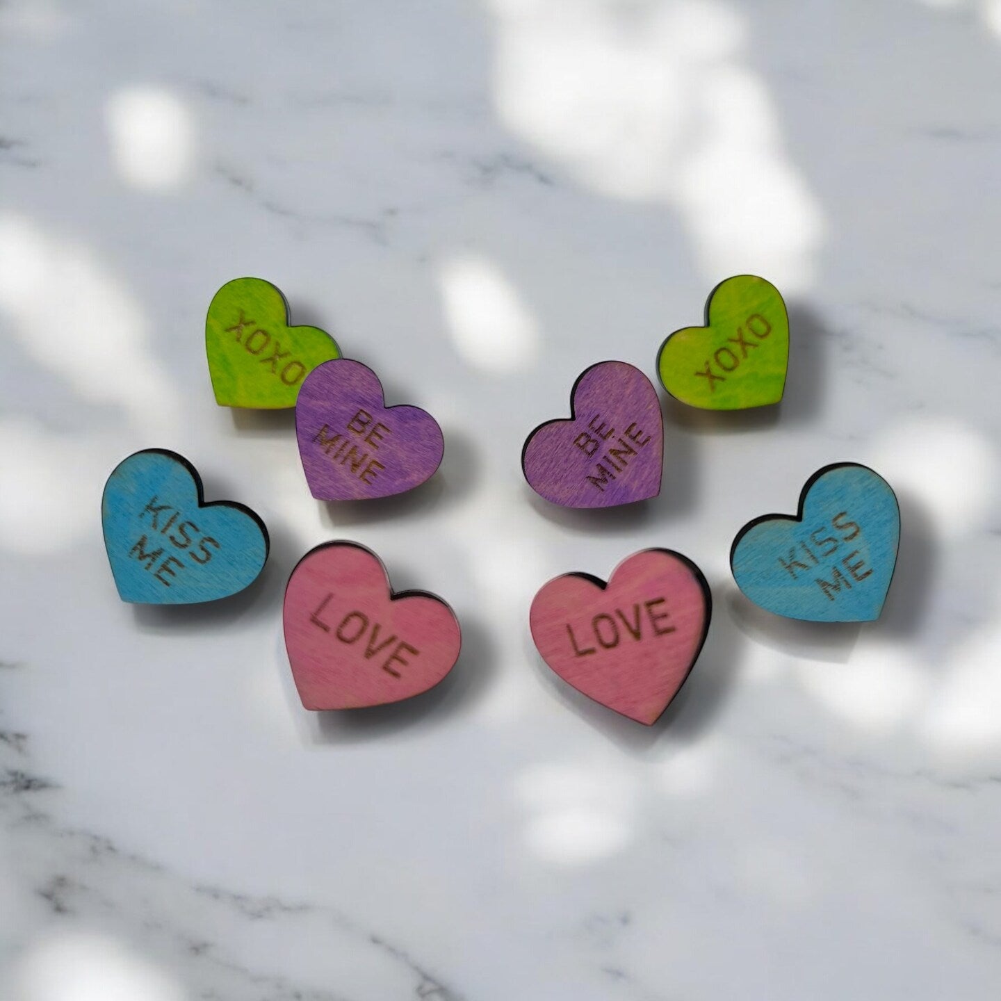 Sweet Heart Earrings Candy Valentine's Day Conversation Wood Stud Earring Set Valentine Gift