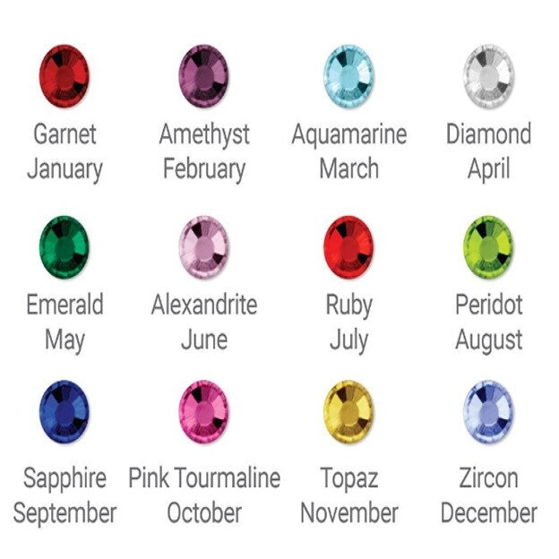 Birthflower Birthstone Name Necklace Personalized Custom Silver Gold Metal Charm Mother Mom Mama Grandmother Grandma