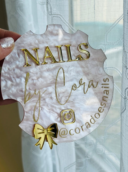Acrylic Nailfie Disk for Manicure Photos Personalized and Nail Art Selfies Nail Photo Prop Social Media Prop Sign