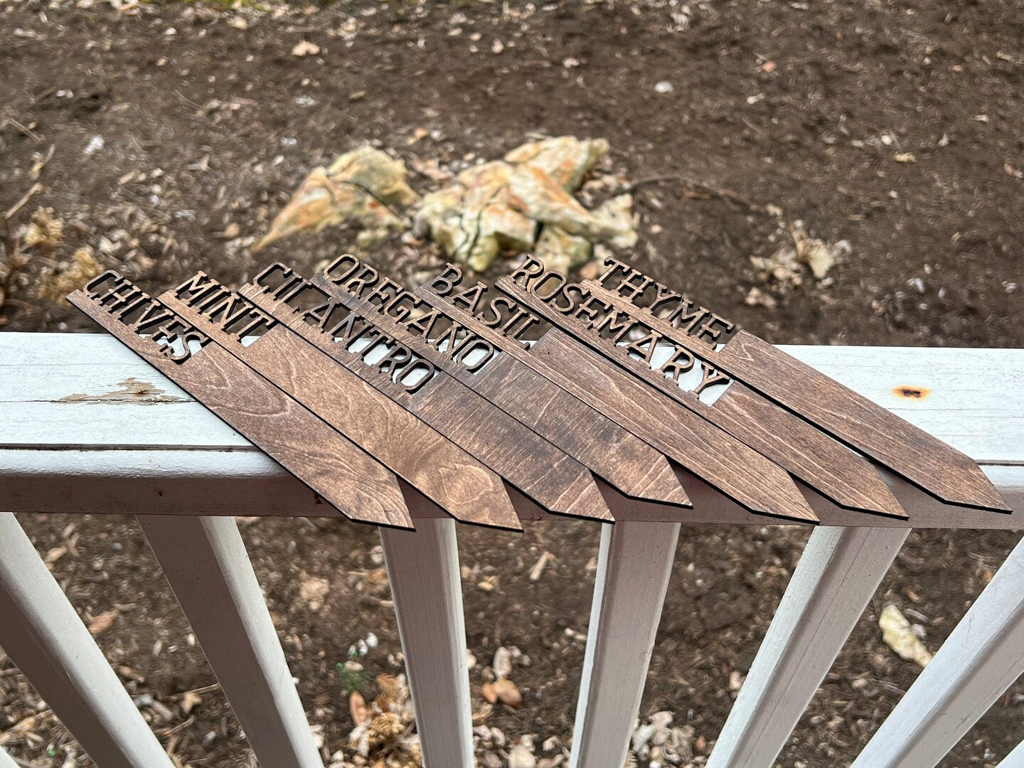 Wood Herb Garden Stakes Plant Stakes Garden Décor Mothers Day Gift Boho Rustic Farmhouse
