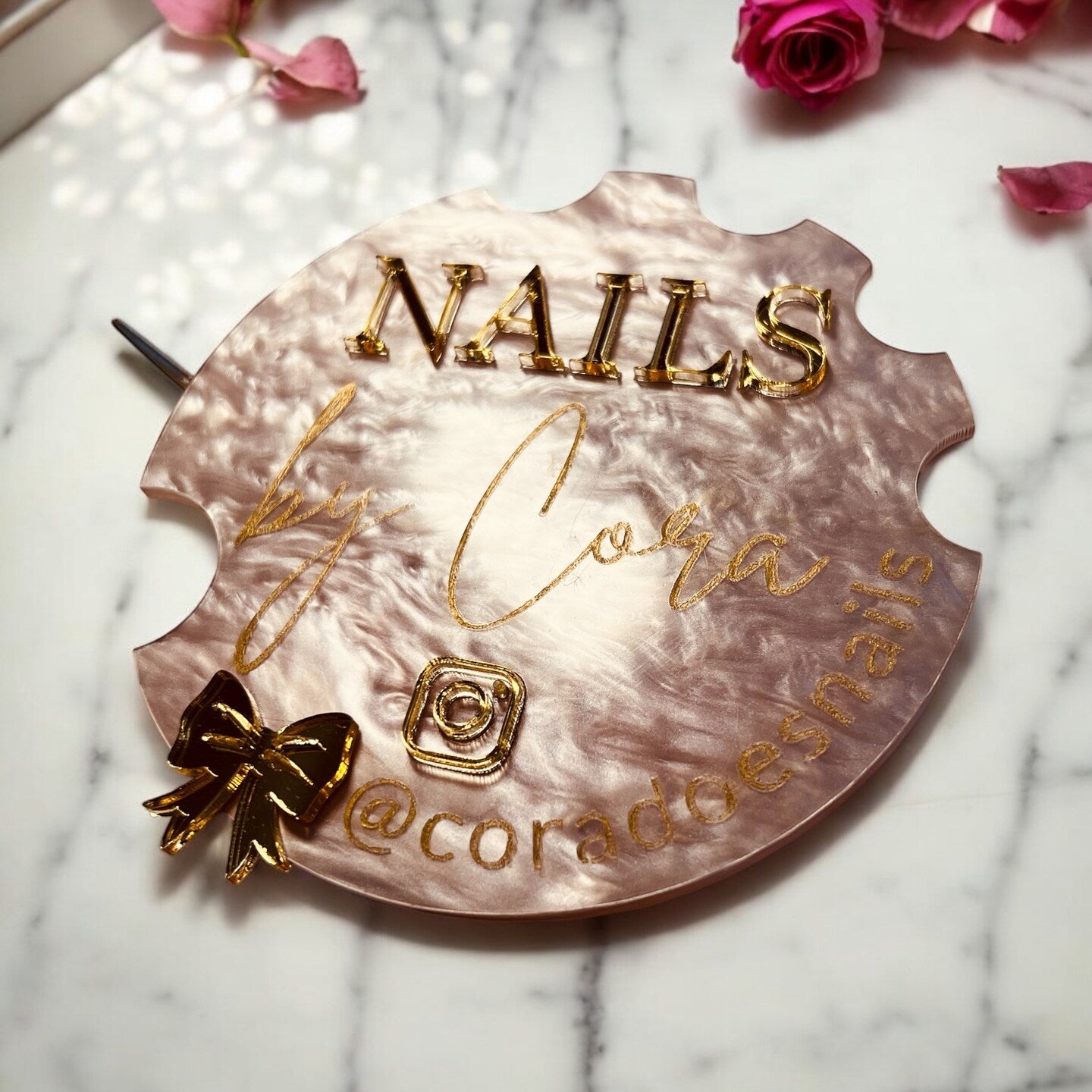Acrylic Nailfie Disk for Manicure Photos Personalized and Nail Art Selfies Nail Photo Prop Social Media Prop Sign