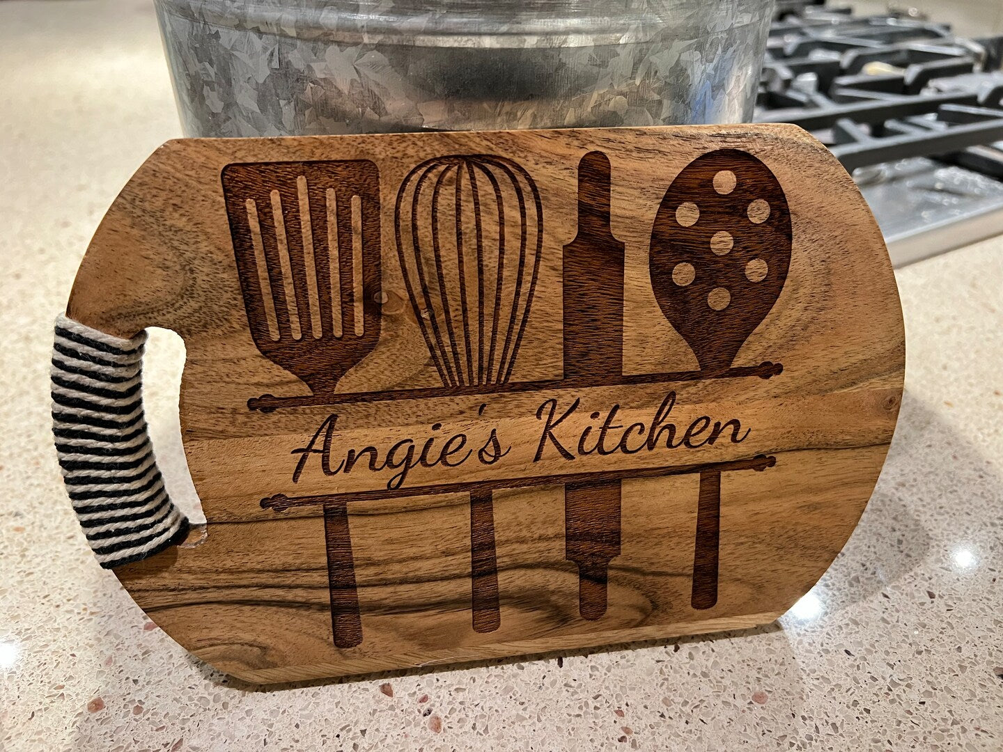 Kitchen Wood Acacia Charcuterie Board Cheese Platter Cutting Board Personalized Name