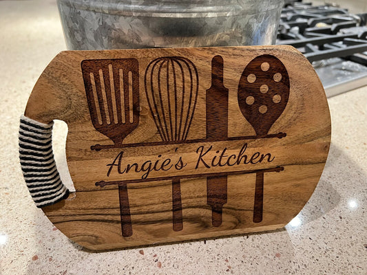 Kitchen Wood Acacia Charcuterie Board Cheese Platter Cutting Board Personalized Name