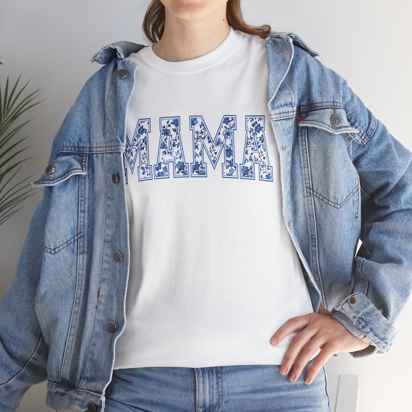 Mama Sweatshirt T-Shirt Crew Neck Retro Floral Cheetah Boho Pink Blue Green Mom Mother Shirt