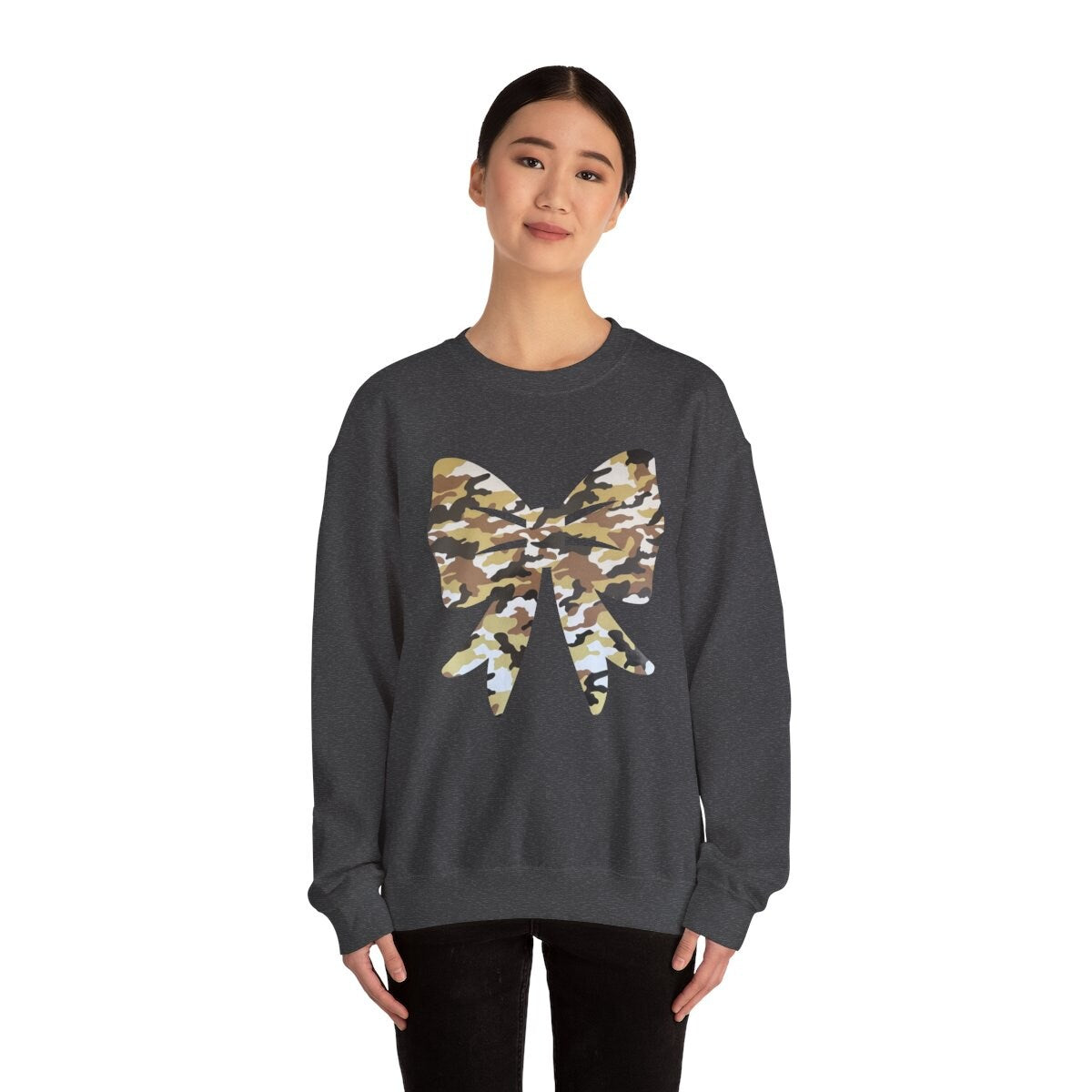 Military Crew Neck Sweatshirt T-Shirt Coquette Bow Hunting Camo Camouflage Mossy Oak Custom