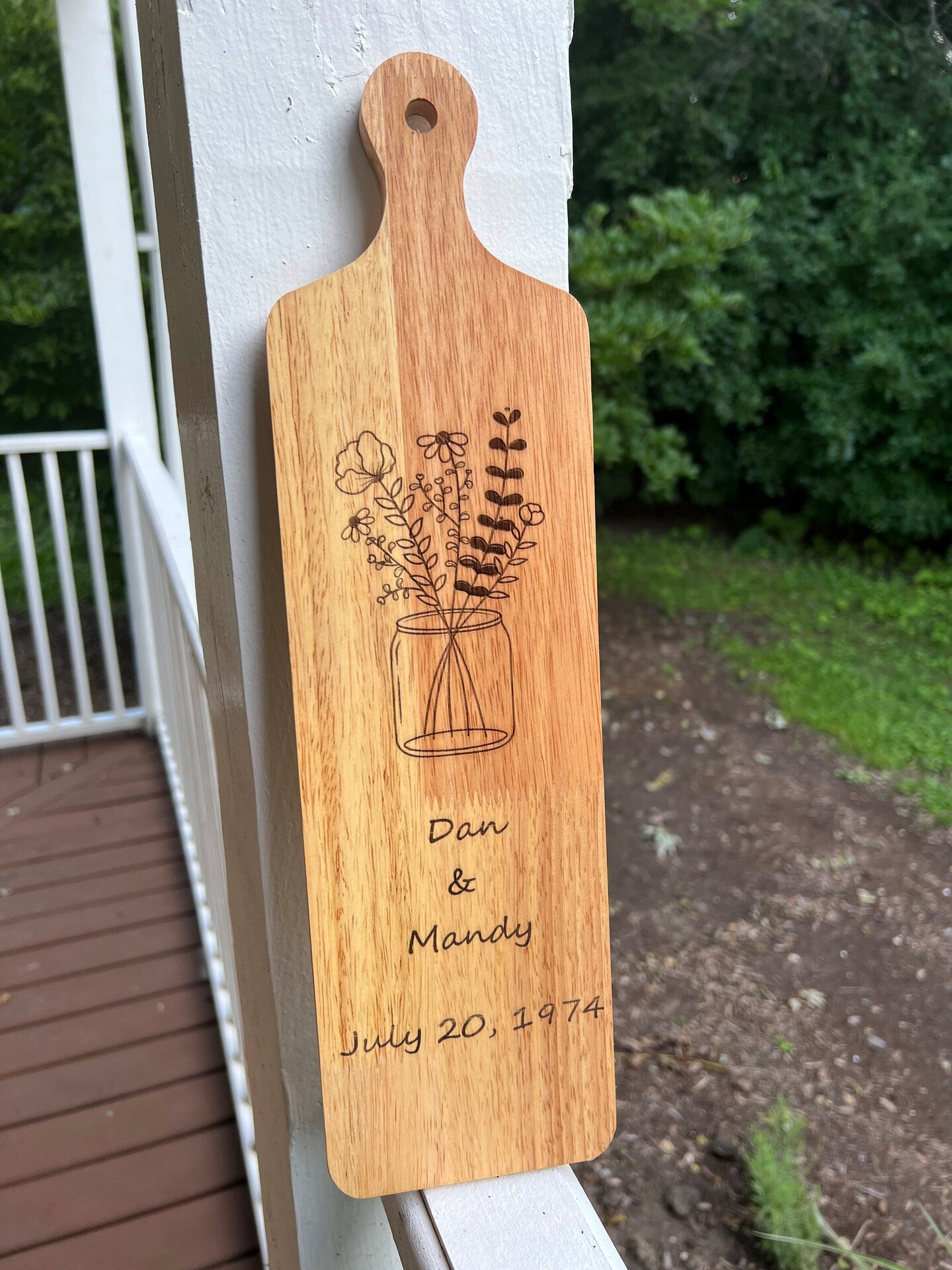 Wood Charcuterie Board Personalized Custom Cheese Platter Cutting Board Name Floral Flower Kitchen Handmade Wedding Gift Anniversary Gift