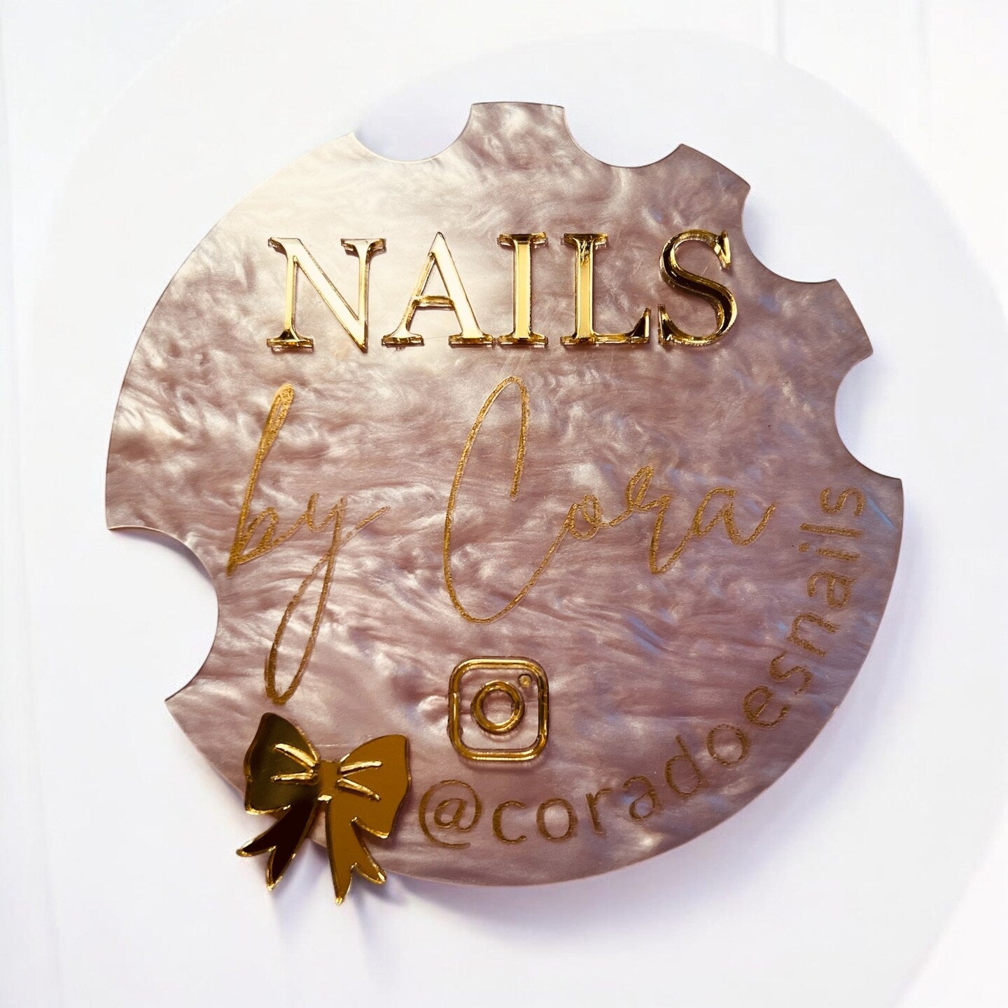 Acrylic Nailfie Disk for Manicure Photos Personalized and Nail Art Selfies Nail Photo Prop Social Media Prop Sign