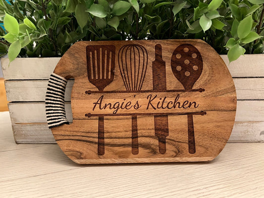 Kitchen Wood Acacia Charcuterie Board Cheese Platter Cutting Board Personalized Name