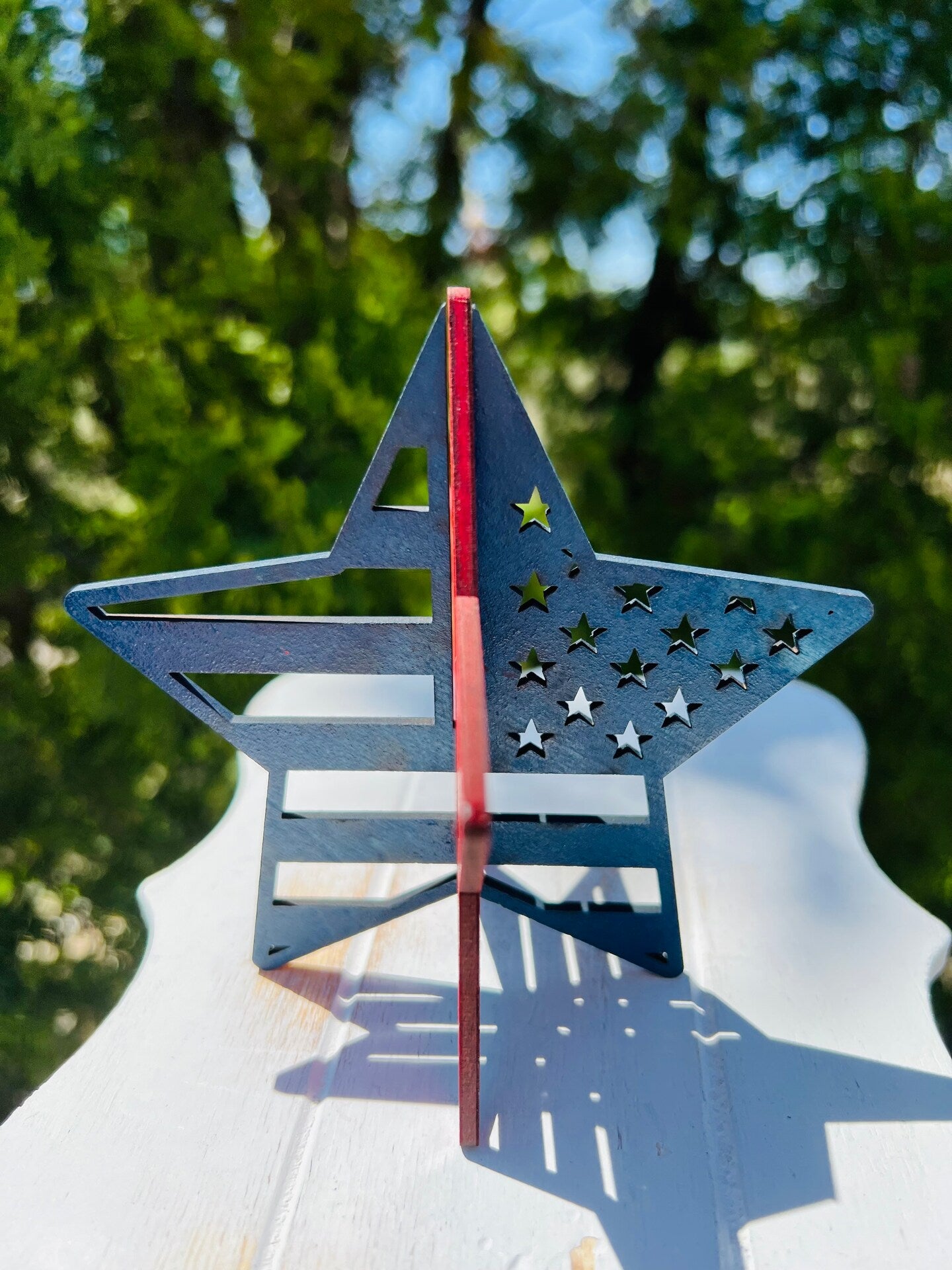 Patriotic Wooden Star Decor Set | Rustic American Flag Stars | Summer Table Accents | 4th of July Memorial Day Decorations