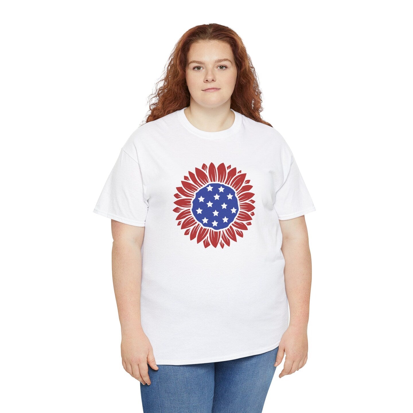 Sunflower T-Shirt American Flag 4th of July Independence Day Patriotic Memorial Day Summer Women Men Unisex