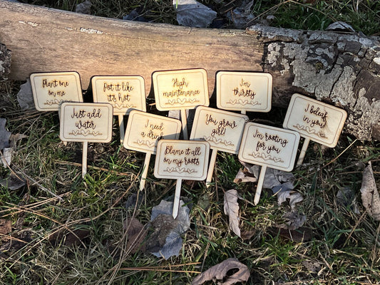 Plant Flower Garden Wood Stake Sign Funny Humorous Mothers Day Gift Spring Decor