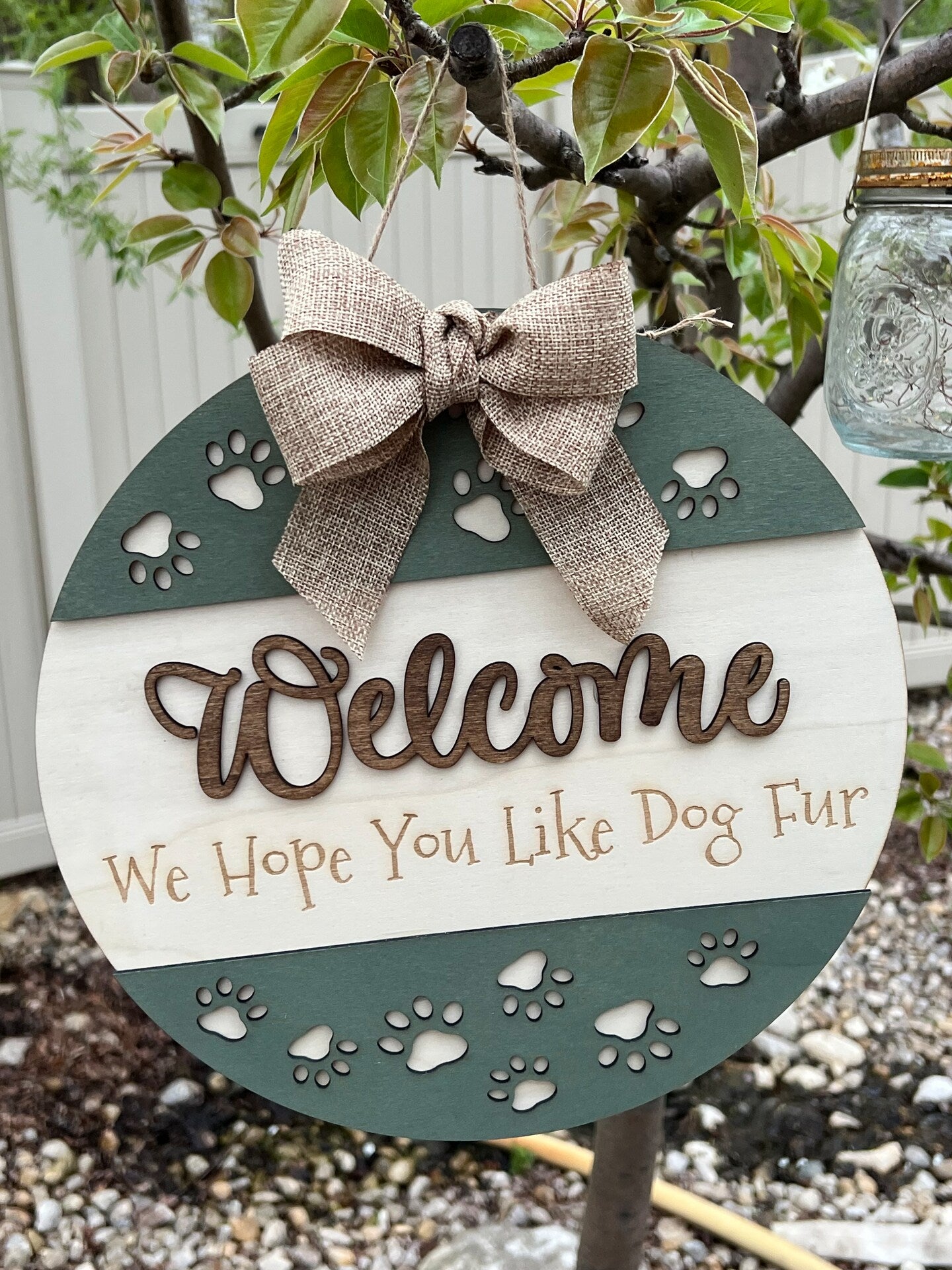 Welcome We Hope You Like Dog Fur Cat Fur Pet Fur Wood Door Sign Wall Sign Paws Custom Puppy Kitty Handmade