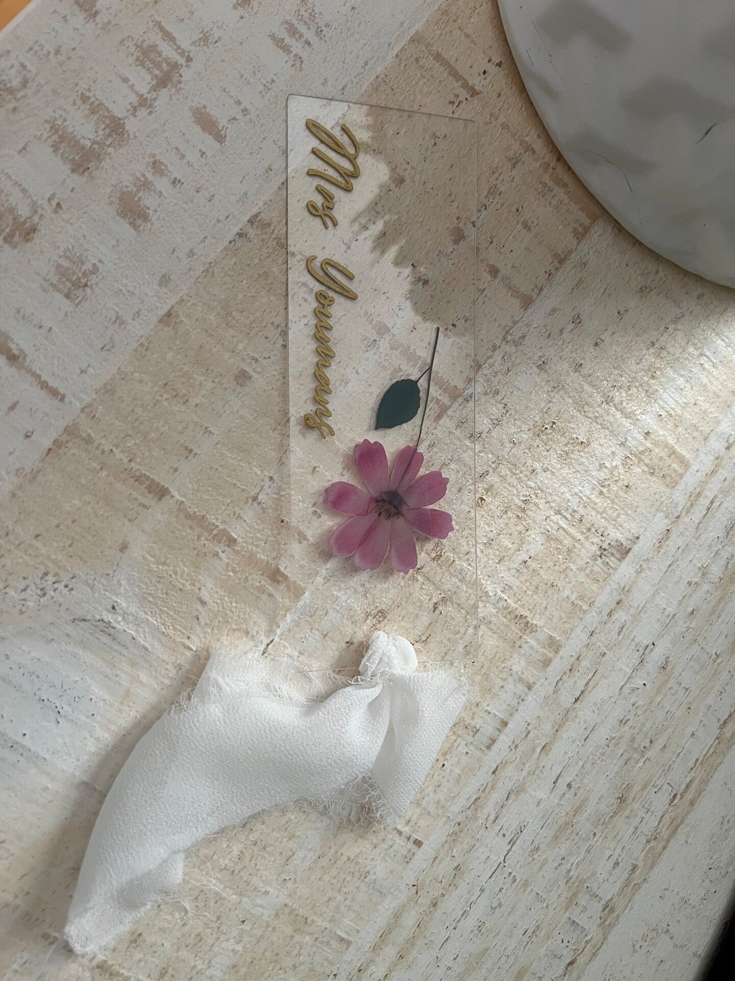 Pressed Flower Bookmark Name Personalized Custom Wildflower Teacher Gift Bridesmaid Gift Wedding Favor Shower Favor Party Favor