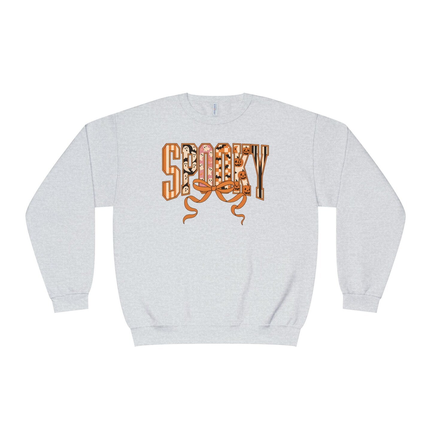 Spooky Sweatshirt Fall Halloween Autumn Pink Orange Pumpkin Ghost Bat Coquette Bow