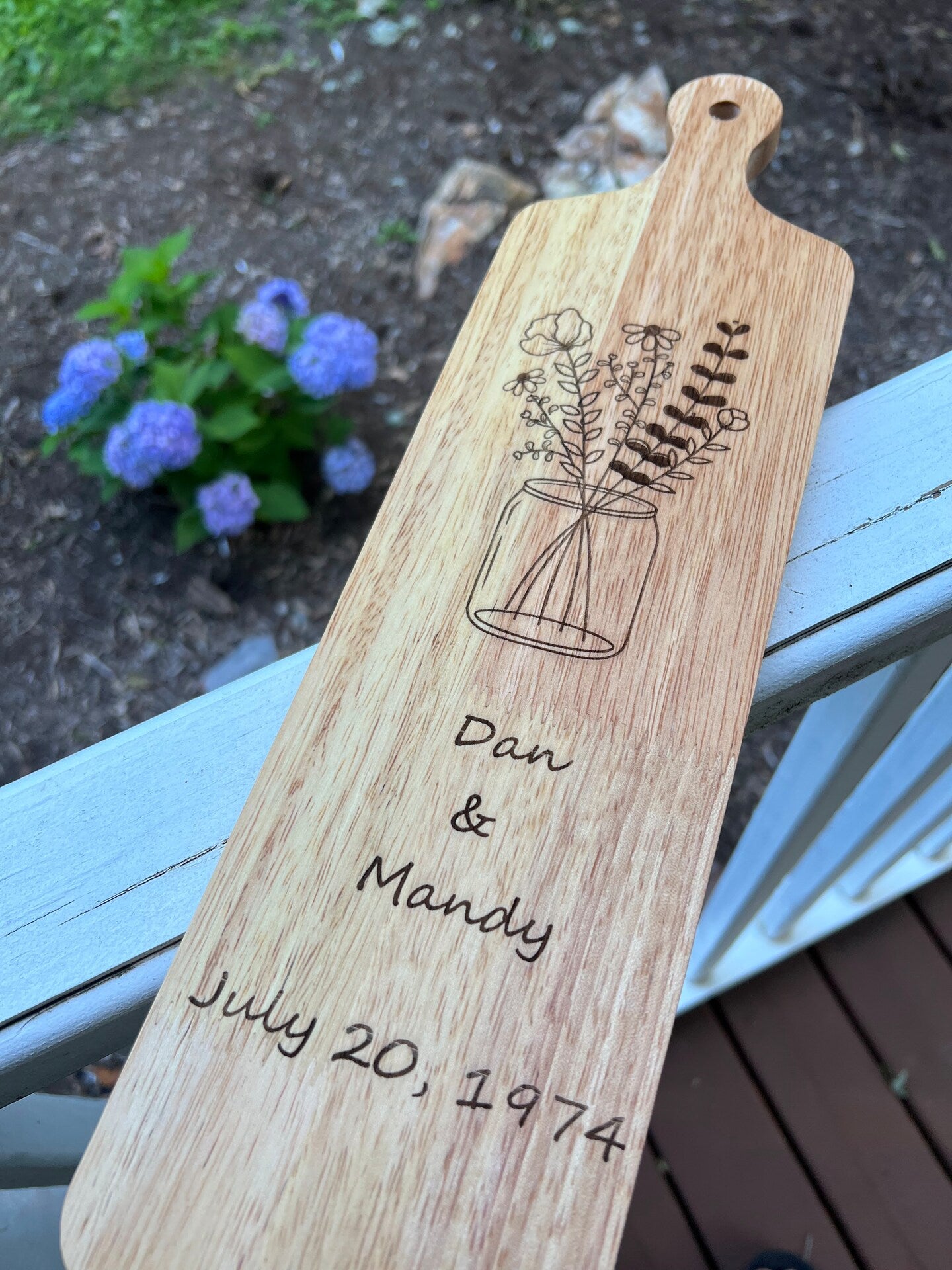 Wood Charcuterie Board Personalized Custom Cheese Platter Cutting Board Name Floral Flower Kitchen Handmade Wedding Gift Anniversary Gift