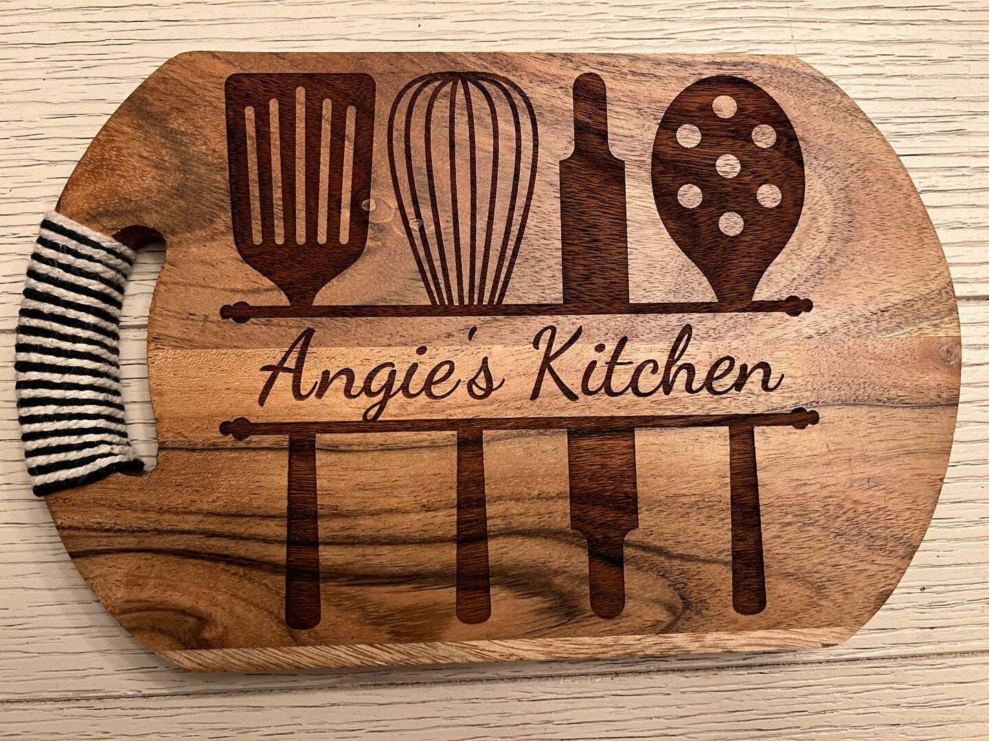 Kitchen Wood Acacia Charcuterie Board Cheese Platter Cutting Board Personalized Name