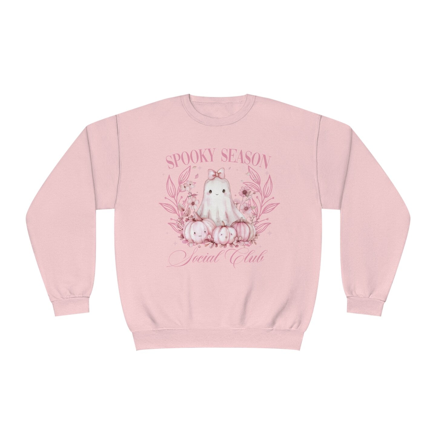 Pumpkin Ghost Ribbon Bows T-Shirt Sweatshirt Halloween Fall Autumn Pink Girly Watercolor Coquette Bow