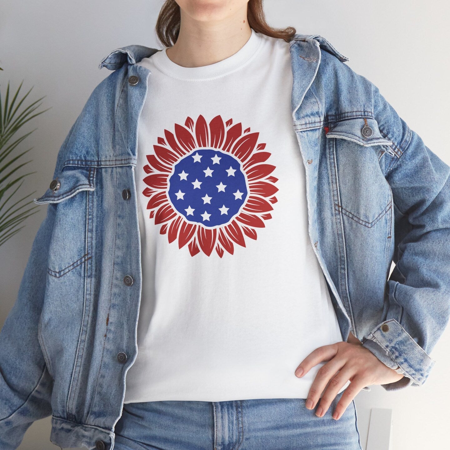 Sunflower T-Shirt American Flag 4th of July Independence Day Patriotic Memorial Day Summer Women Men Unisex