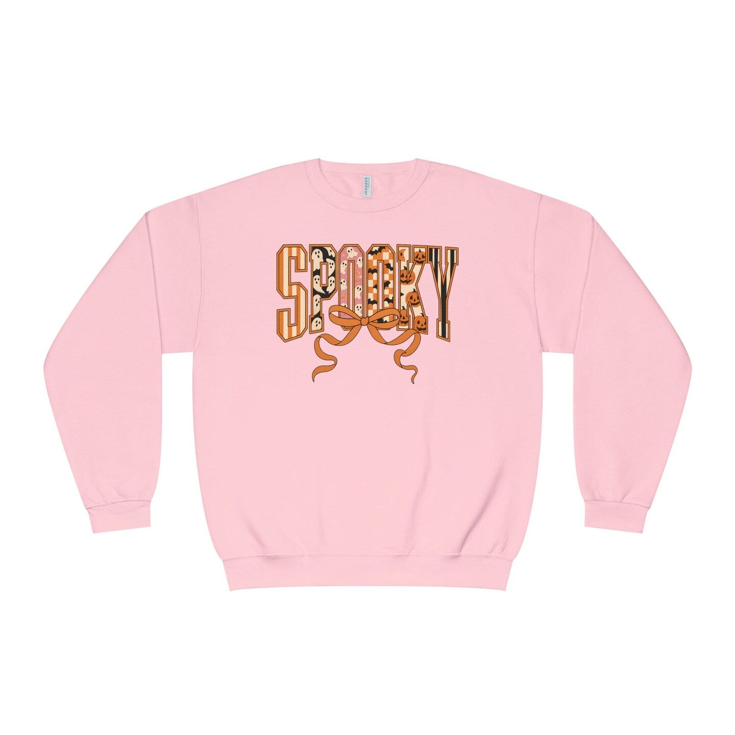 Spooky Sweatshirt Fall Halloween Autumn Pink Orange Pumpkin Ghost Bat Coquette Bow