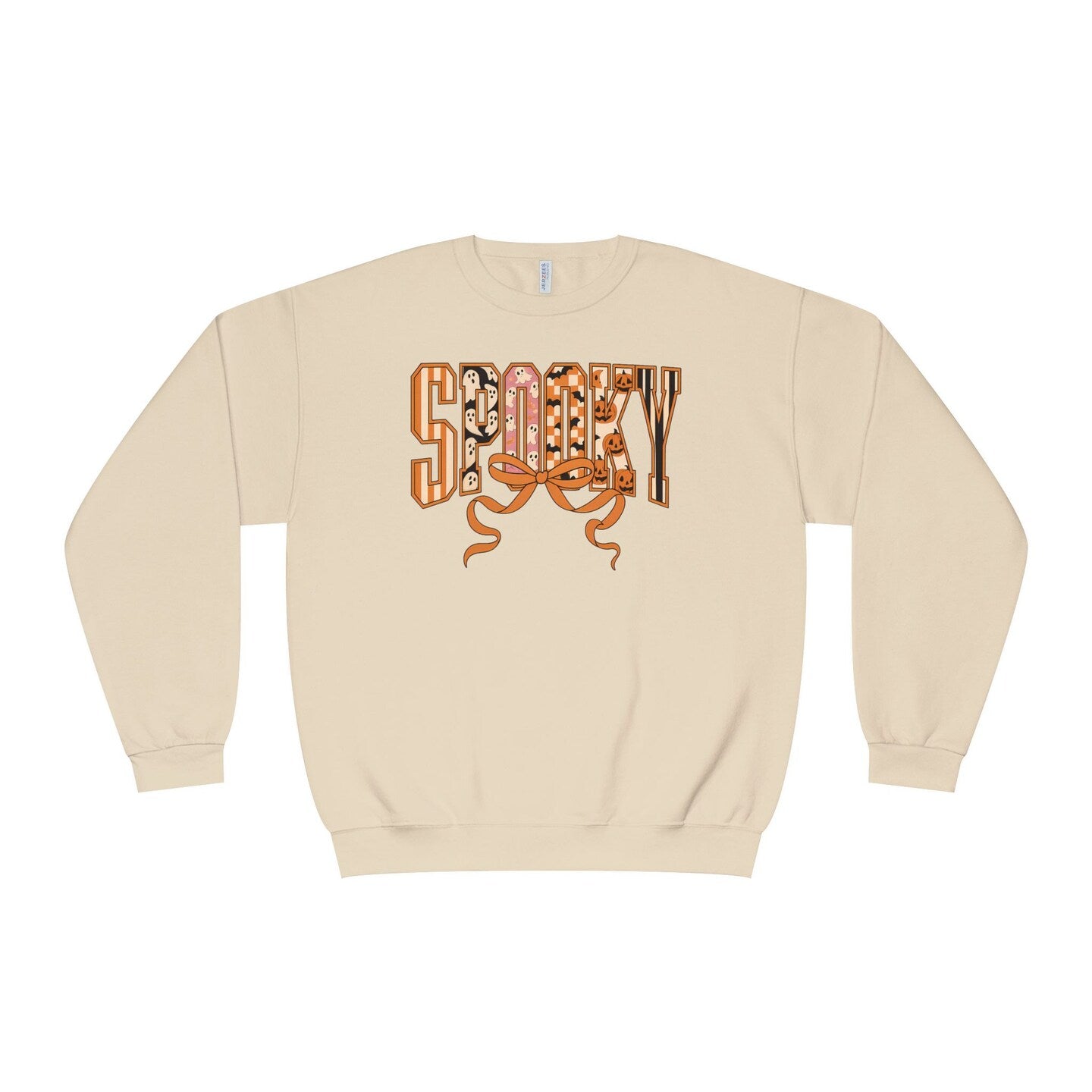 Spooky Sweatshirt Fall Halloween Autumn Pink Orange Pumpkin Ghost Bat Coquette Bow