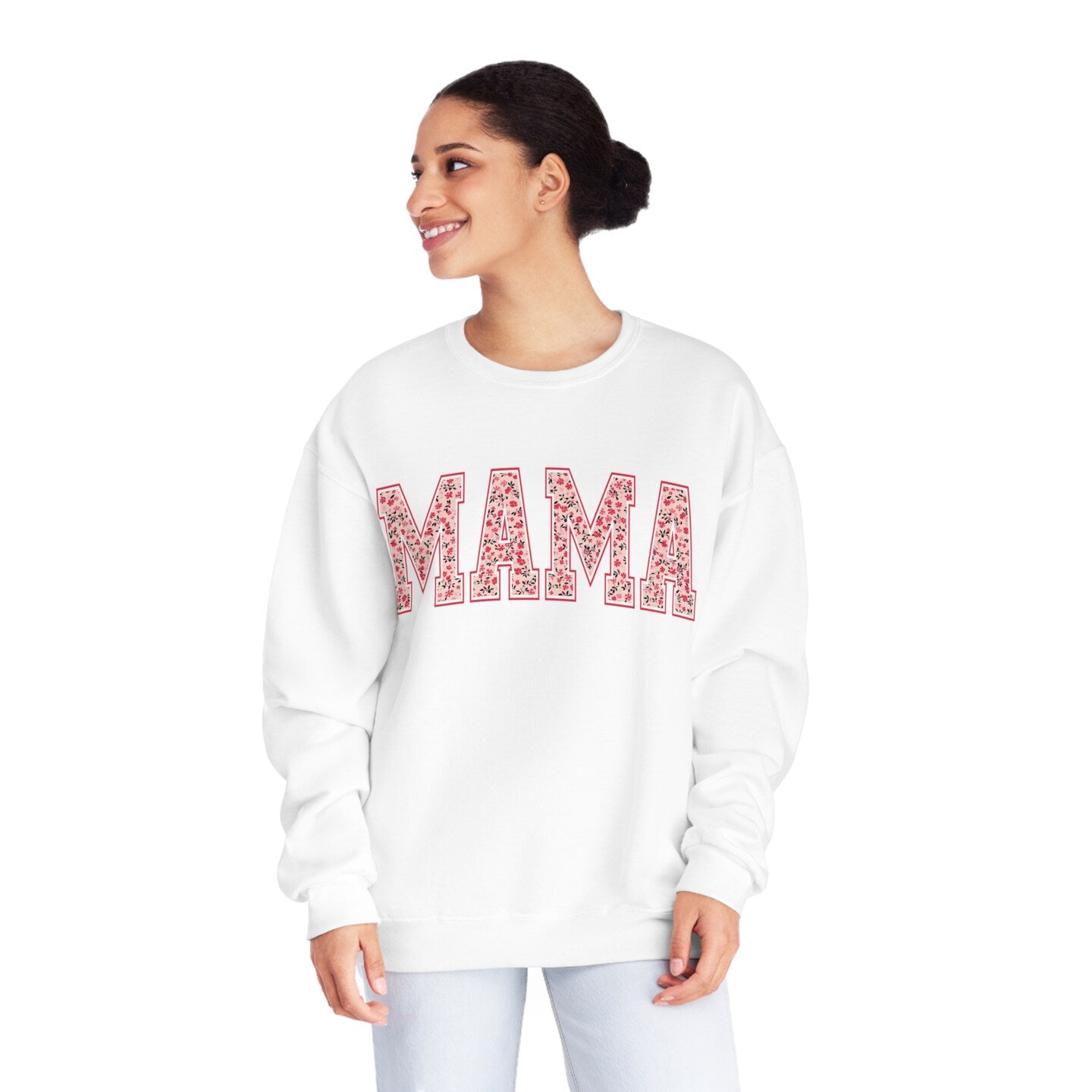 Mama Sweatshirt T-Shirt Crew Neck Retro Floral Cheetah Boho Pink Blue Green Mom Mother Shirt