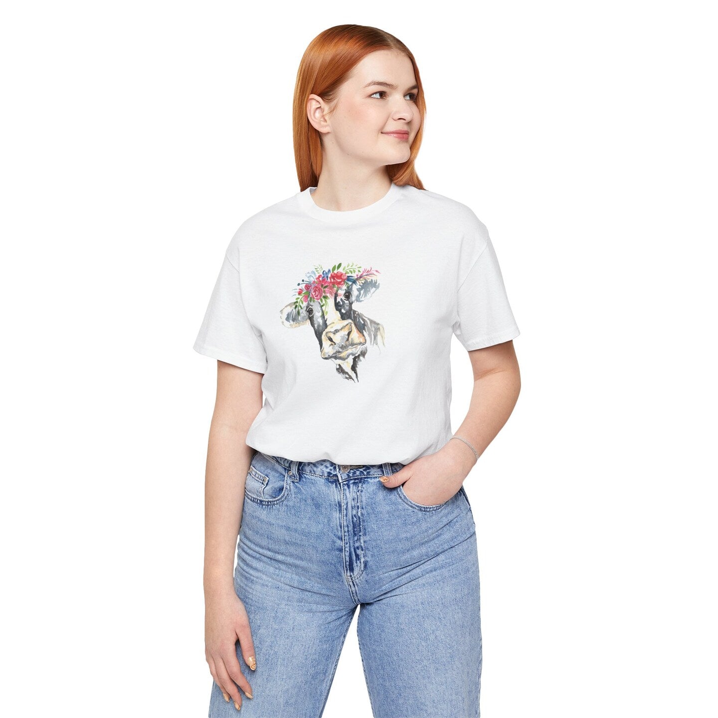 Farm T-Shirt Truck Flowers Floral Pig Highland Cow Mini Cow Flower Crown Cowboy Country Boot Western Watercolor Summer Women Men Unisex