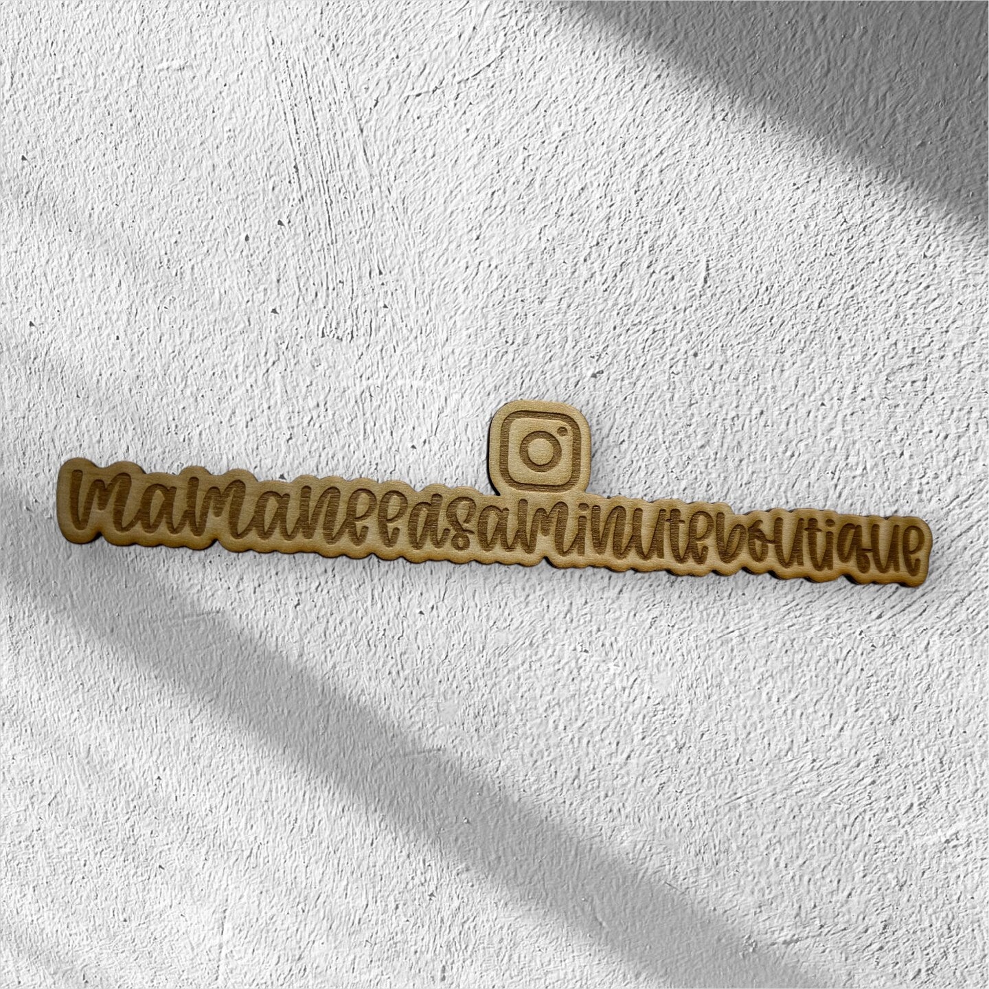 Engraved Social Media Handle Nameplate Personalized Marketing Sign Physical Watermark Social Media Sign Small Business Logo Wood Acrylic