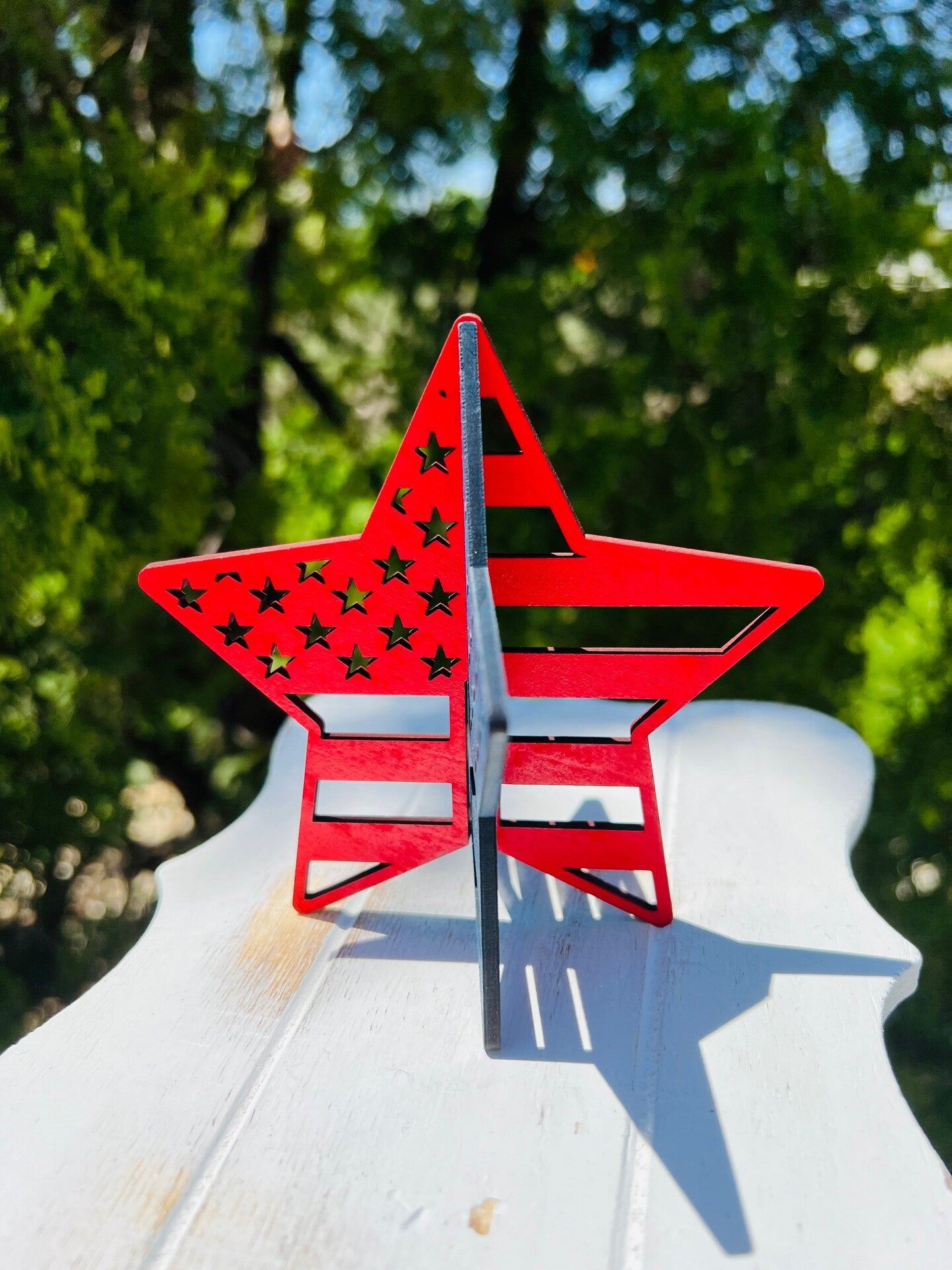 Patriotic Wooden Star Decor Set | Rustic American Flag Stars | Summer Table Accents | 4th of July Memorial Day Decorations
