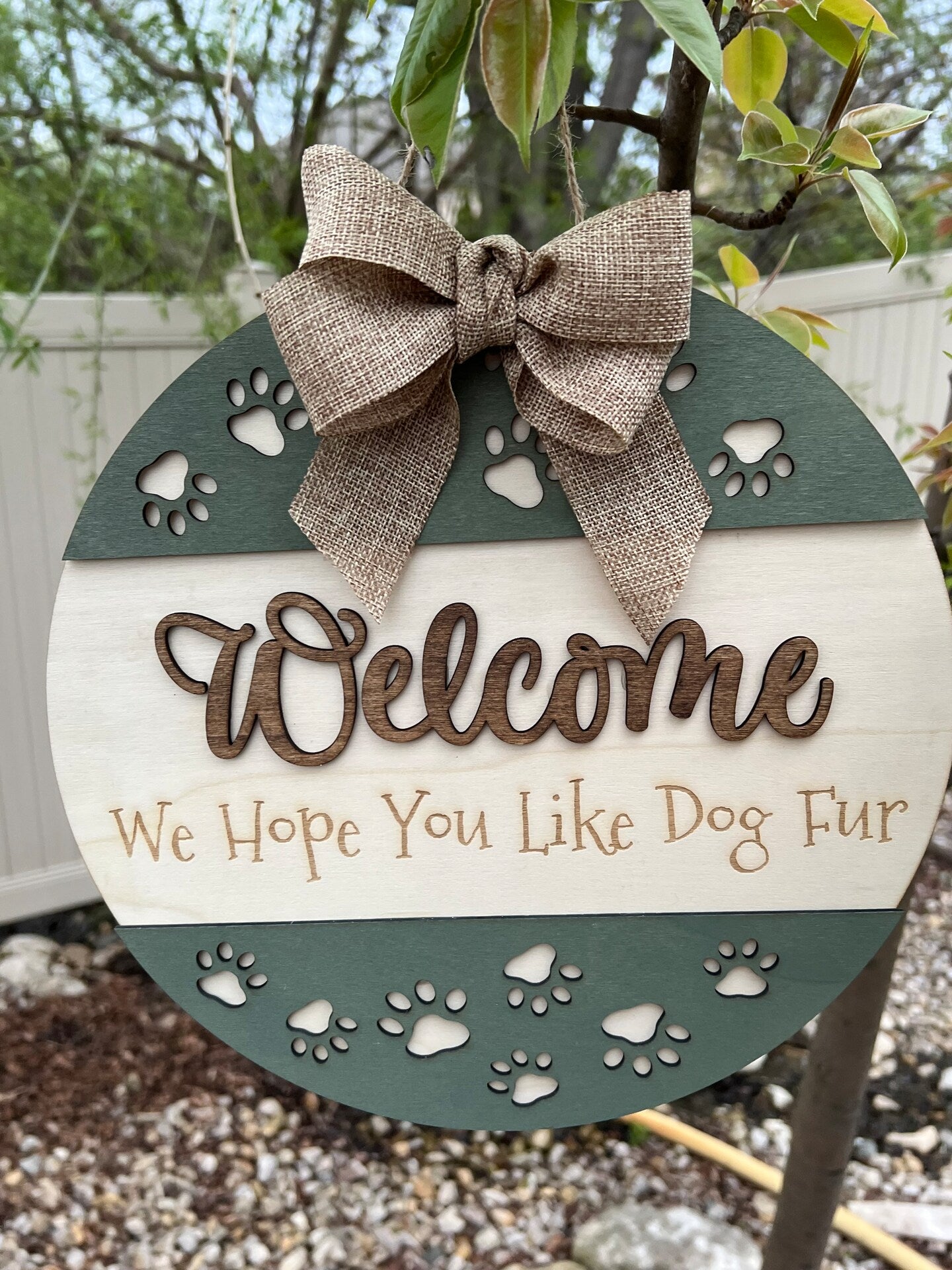 Welcome We Hope You Like Dog Fur Cat Fur Pet Fur Wood Door Sign Wall Sign Paws Custom Puppy Kitty Handmade