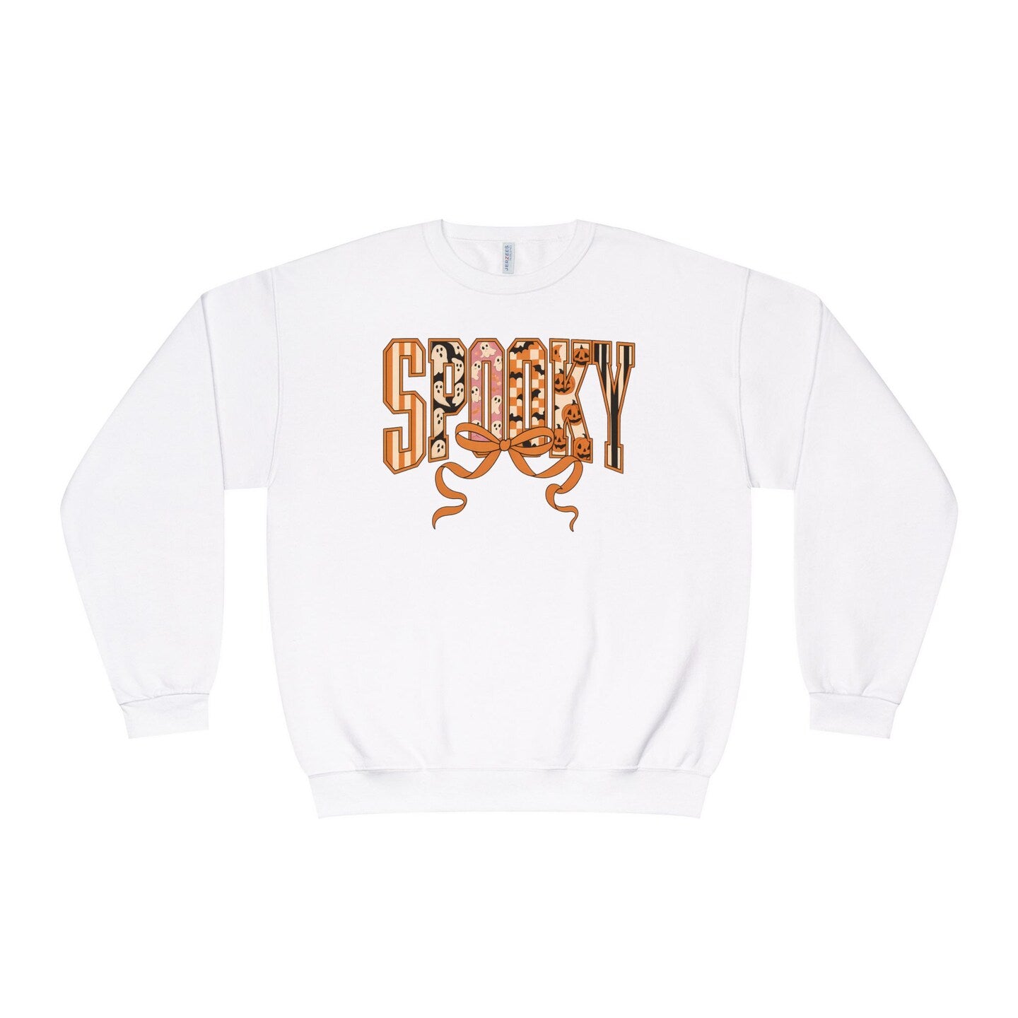 Spooky Sweatshirt Fall Halloween Autumn Pink Orange Pumpkin Ghost Bat Coquette Bow
