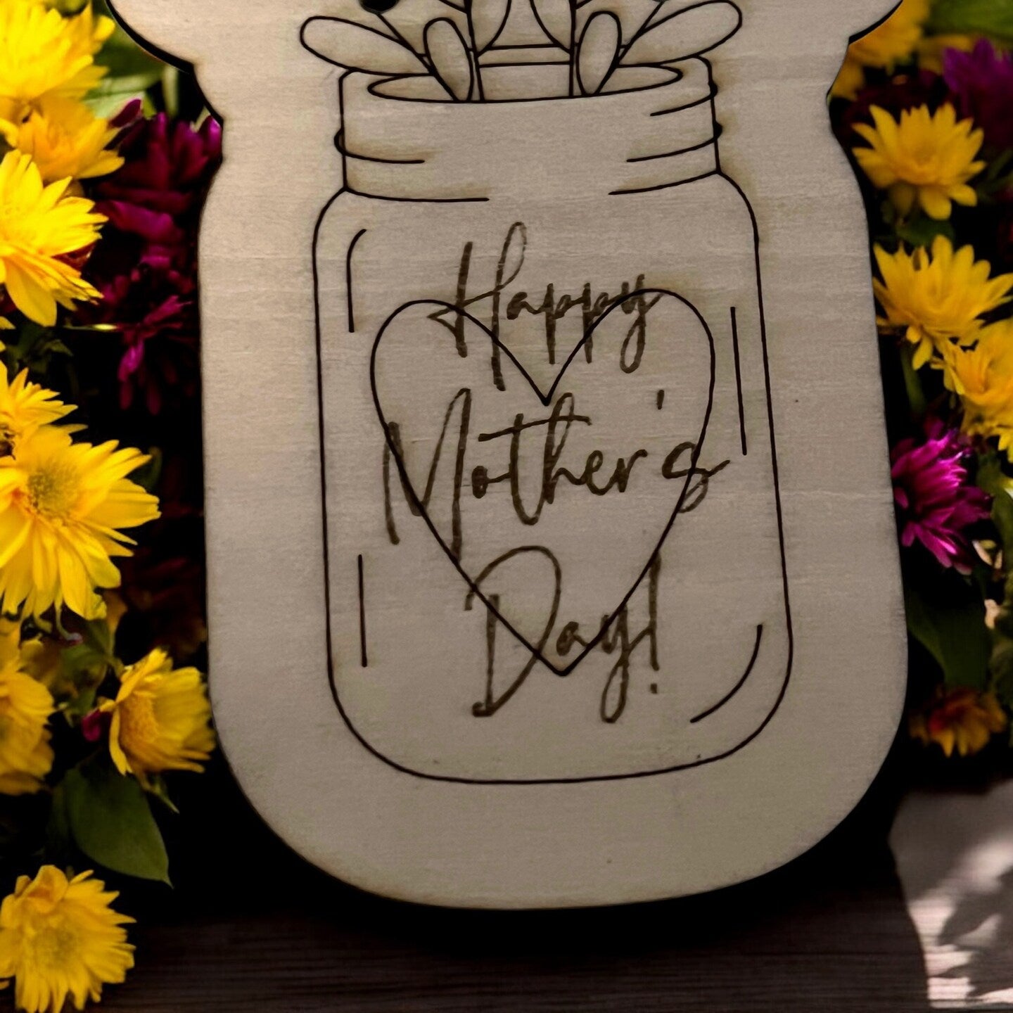 Spring Flower Stud Earring Hand Painted Personalized Wood Set Mason Jar Mothers Day Gift Women Gift