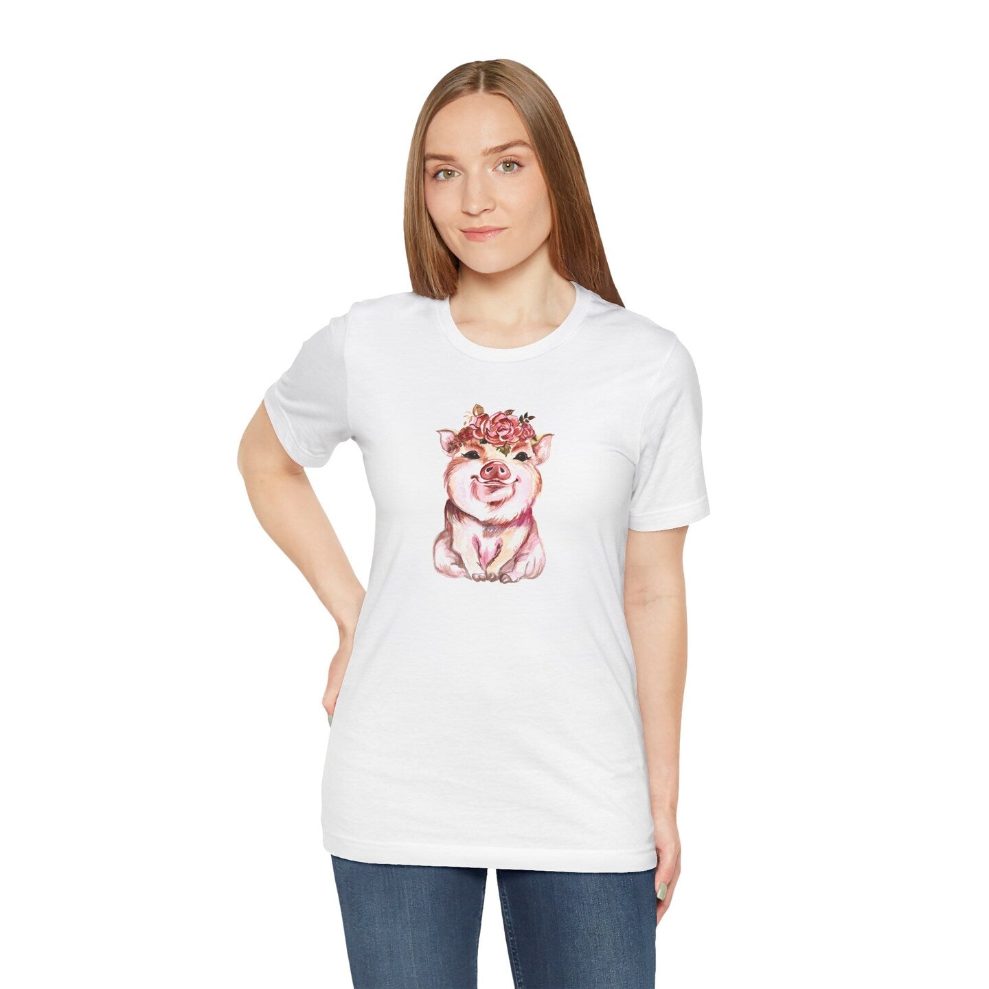 Farm T-Shirt Truck Flowers Floral Pig Highland Cow Mini Cow Flower Crown Cowboy Country Boot Western Watercolor Summer Women Men Unisex