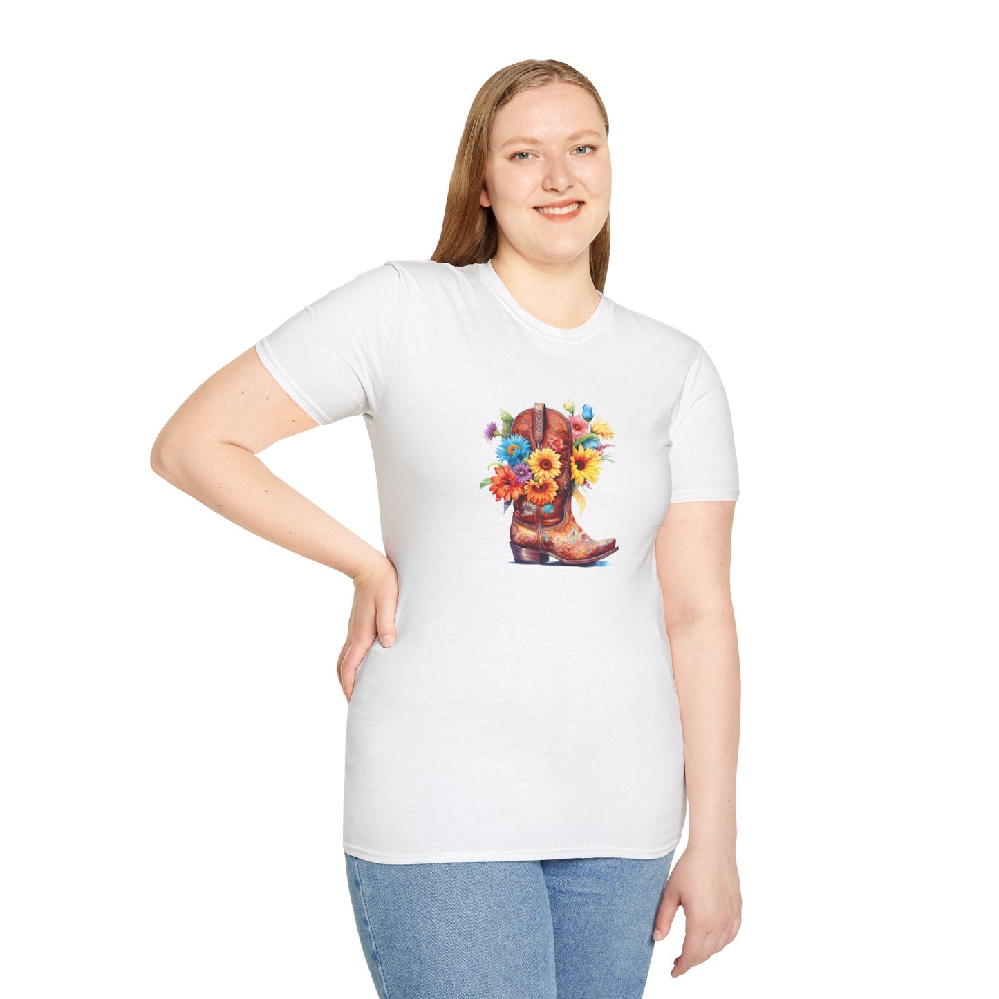 Farm T-Shirt Truck Flowers Floral Pig Highland Cow Mini Cow Flower Crown Cowboy Country Boot Western Watercolor Summer Women Men Unisex
