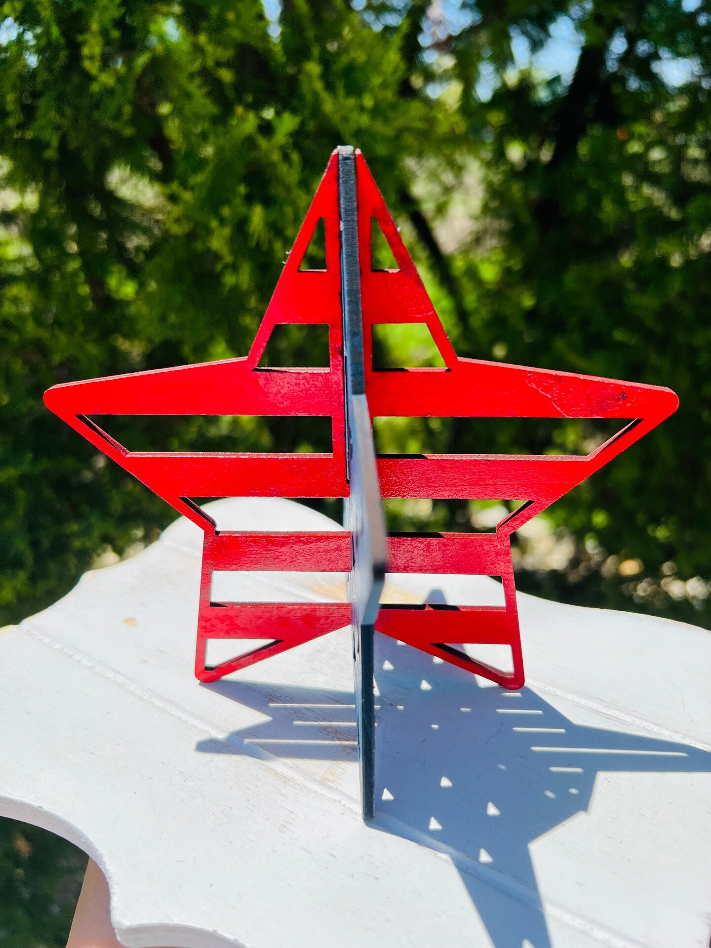 Patriotic Wooden Star Decor Set | Rustic American Flag Stars | Summer Table Accents | 4th of July Memorial Day Decorations