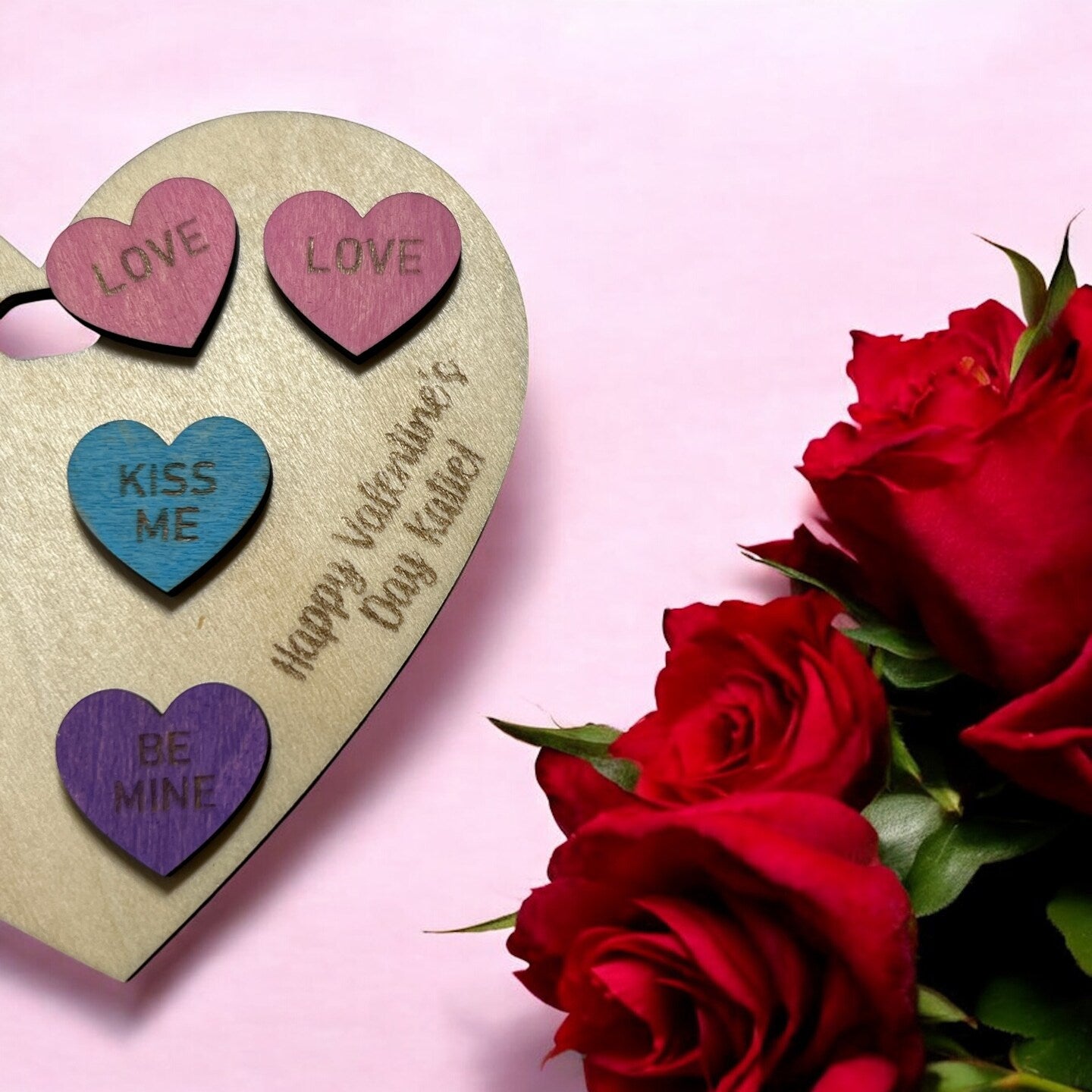 Sweet Heart Earrings Candy Valentine's Day Conversation Wood Stud Earring Set Valentine Gift