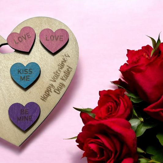 Sweet Heart Earrings Candy Valentine's Day Conversation Wood Stud Earring Set Valentine Gift