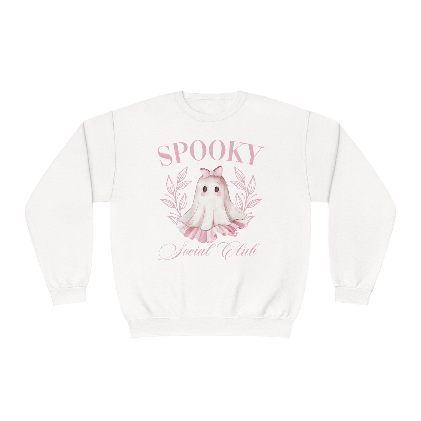 Pumpkin Ghost Ribbon Bows T-Shirt Sweatshirt Halloween Fall Autumn Pink Girly Watercolor Coquette Bow
