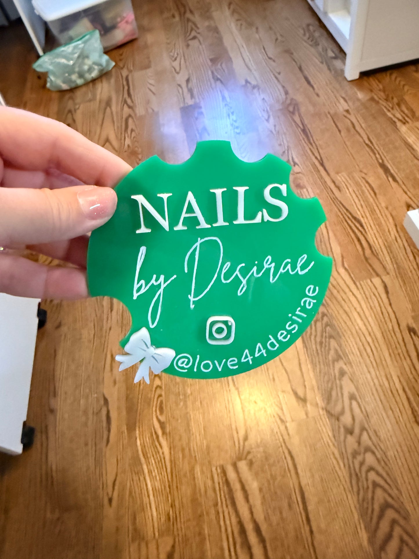 Acrylic Nailfie Disk for Manicure Photos Personalized and Nail Art Selfies Nail Photo Prop Social Media Prop Sign