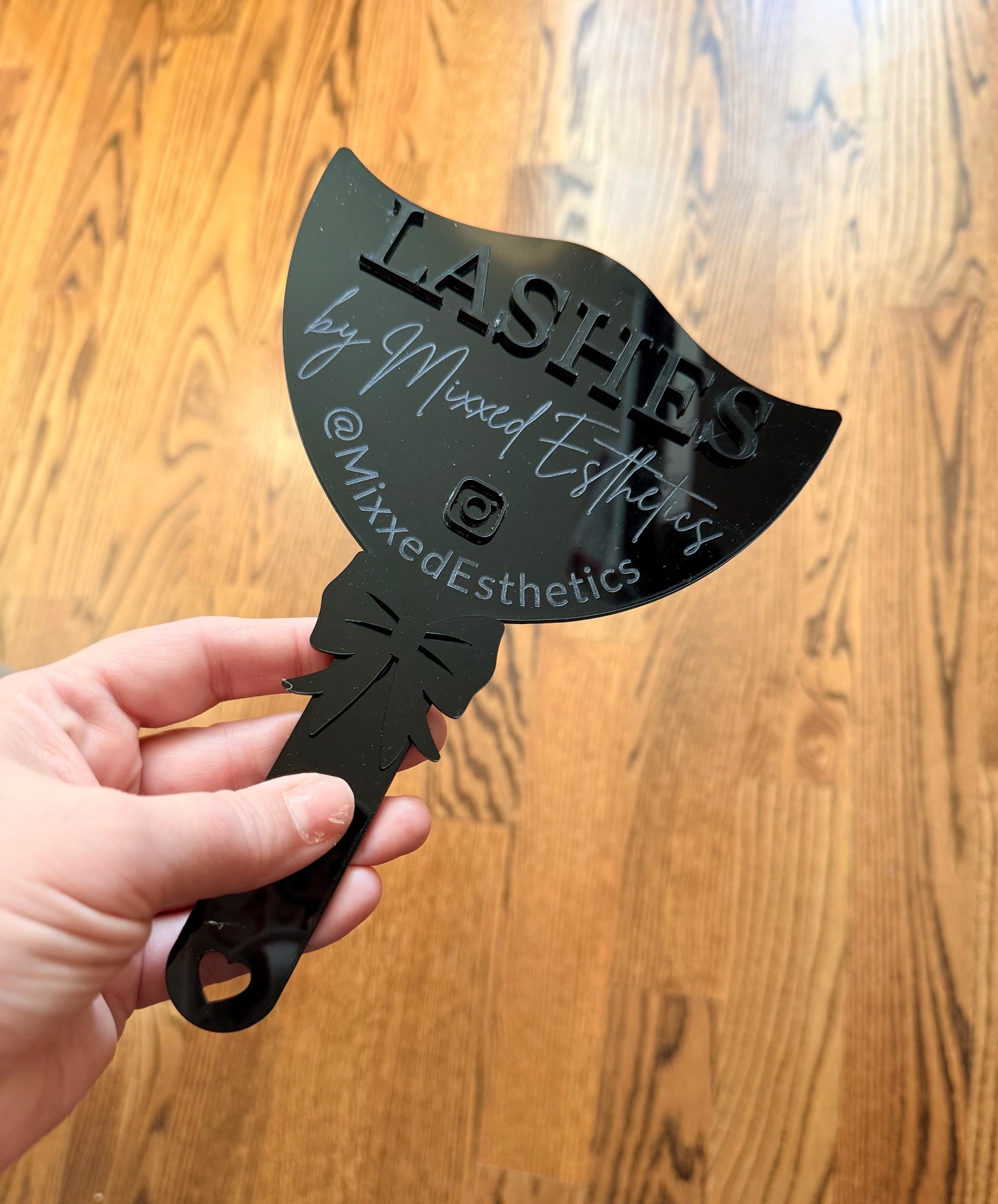 3D Lash Brow Sign Prop, Acrylic Lash Tech Photo Prop, Salon Decor, Eyelash Beauty Studio Gift, Personalized lash brow Prop With Bow Mirror
