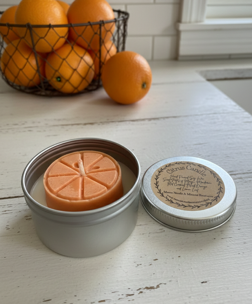 Small Citrus Fruit Tin Soy Candle Handpoured Coquette Bow Orange Strawberry Pineapple Shower Gift Party Favor Wedding Favor Personalized