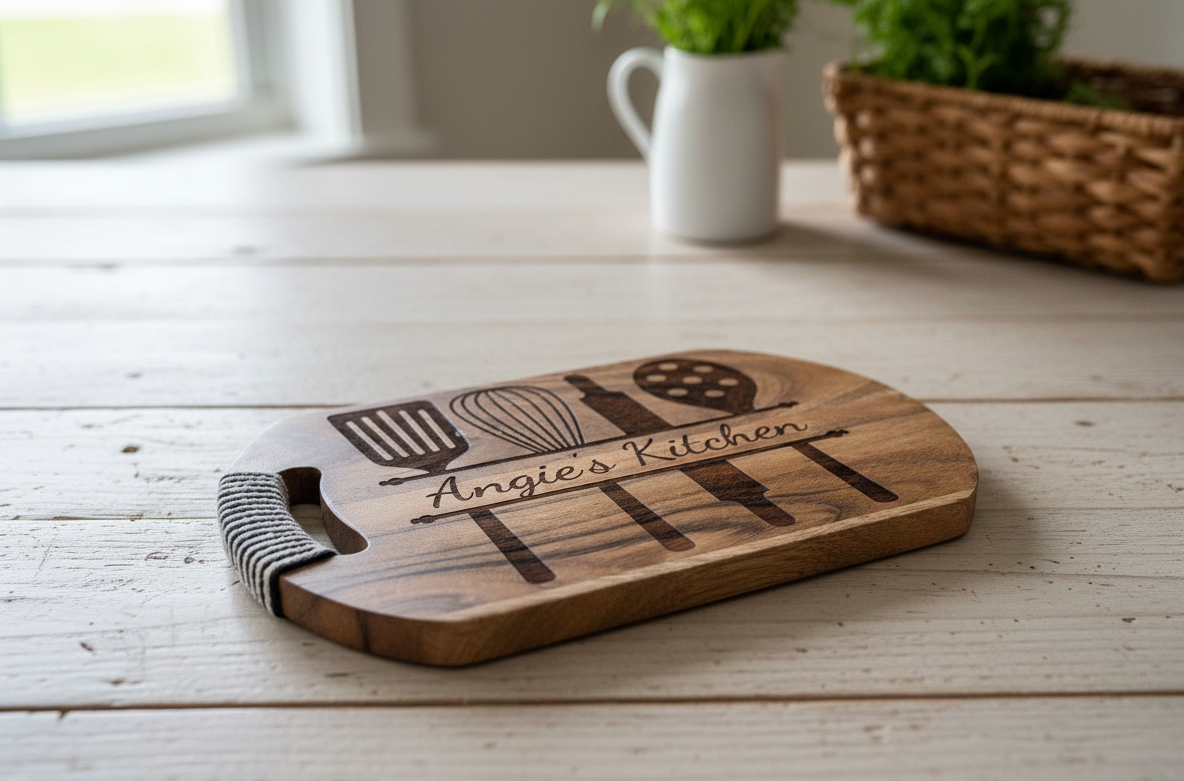 Kitchen Wood Acacia Charcuterie Board Cheese Platter Cutting Board Personalized Name