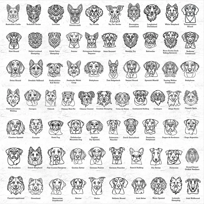 Dog Face Line Art Name Necklace Drawing Personalized Custom Heart Puppy Dog Mom Dog Mama Dog Charm Gold Silver Metal